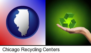 Chicago, Illinois - a recycling symbol