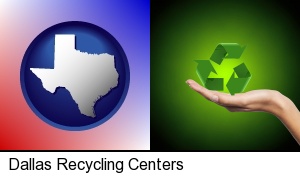 Dallas, Texas - a recycling symbol