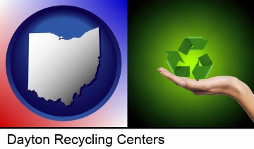 a recycling symbol in Dayton, OH