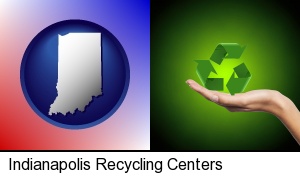 a recycling symbol in Indianapolis, IN