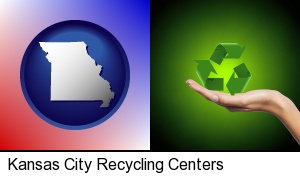 a recycling symbol in Kansas City, MO
