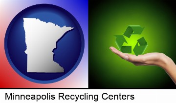 a recycling symbol in Minneapolis, MN