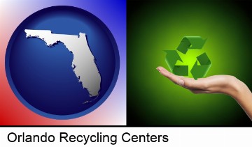 a recycling symbol in Orlando, FL