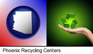 a recycling symbol in Phoenix, AZ