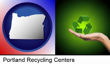 a recycling symbol in Portland, OR