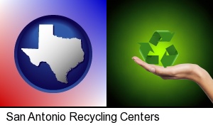 San Antonio, Texas - a recycling symbol