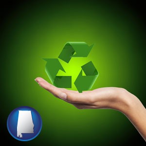 a recycling symbol - with Alabama icon