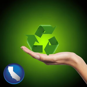 a recycling symbol - with California icon