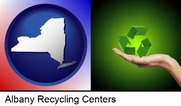 a recycling symbol in Albany, NY