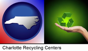 a recycling symbol in Charlotte, NC