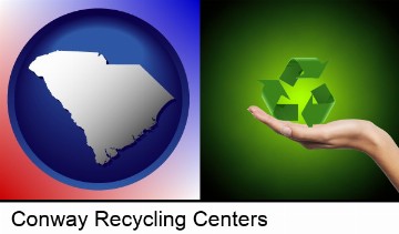 a recycling symbol in Conway, SC
