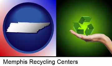 a recycling symbol in Memphis, TN