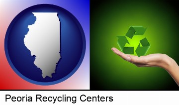 a recycling symbol in Peoria, IL